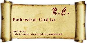 Modrovics Cintia névjegykártya